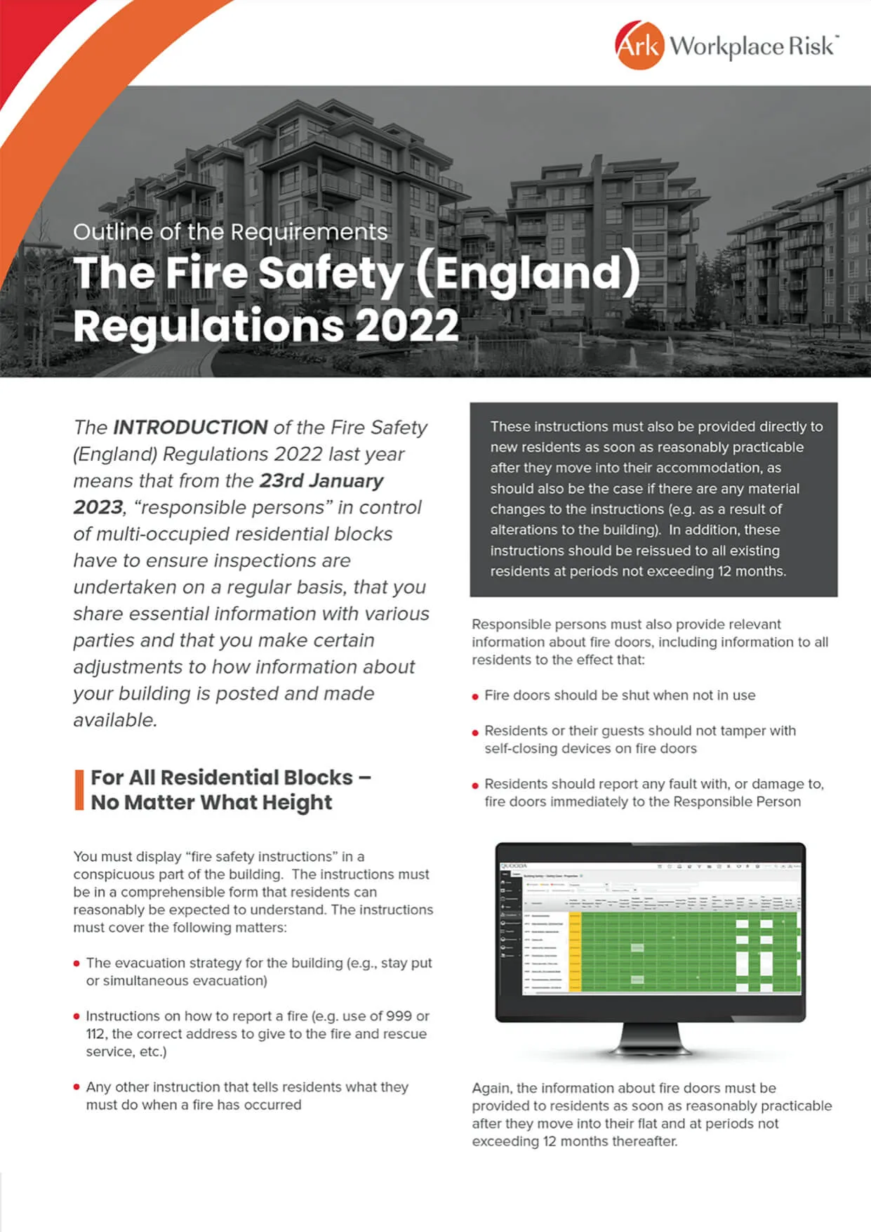 Fire Safety (England) Regulations Factsheet Ark Workplace Risk Fire Safety (England) Regulations Factsheet Ark Workplace Risk